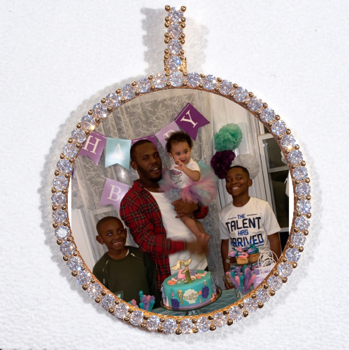 LARGE 3D CIRCLE CUSTOM PICTURE PENDANT