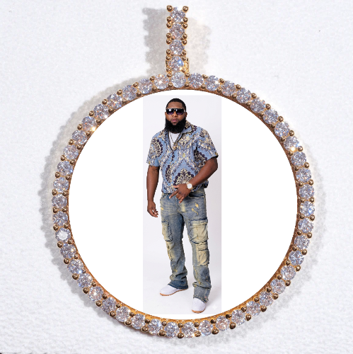 LARGE 3D CIRCLE CUSTOM PICTURE PENDANT