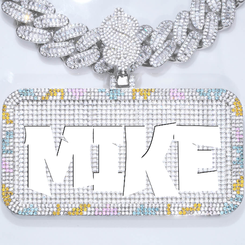 CUSTOM LETTER NECKLACE 3D COLORFUL SQUARE