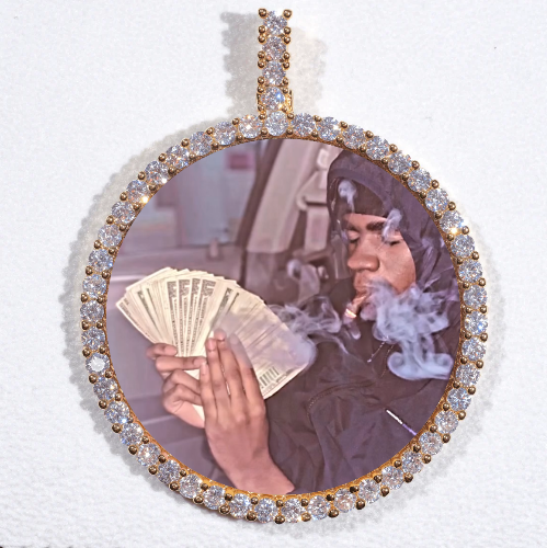 LARGE 3D CIRCLE CUSTOM PICTURE PENDANT