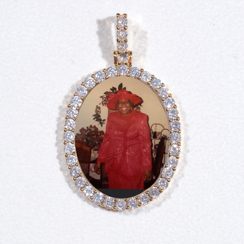 3D Oval Custom Picture Pendant