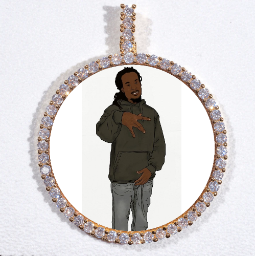 LARGE 3D CIRCLE CUSTOM PICTURE PENDANT