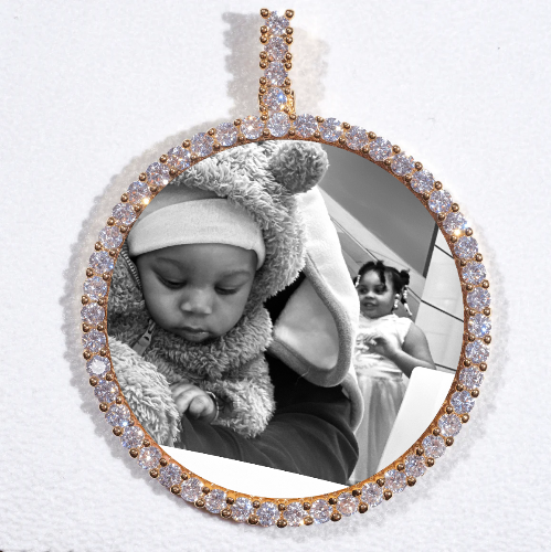 LARGE 3D CIRCLE CUSTOM PICTURE PENDANT