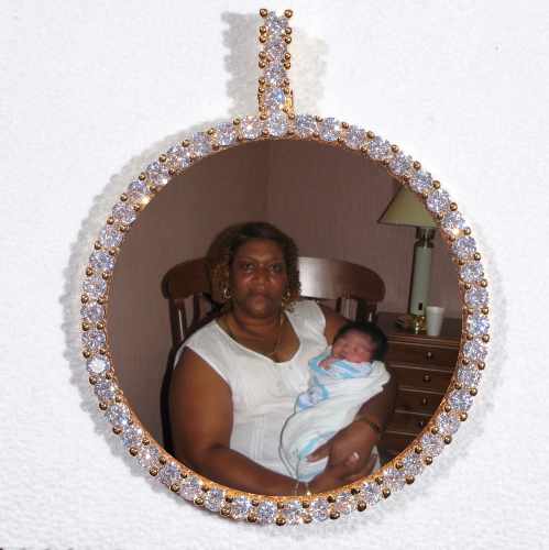 LARGE 3D CIRCLE CUSTOM PICTURE PENDANT