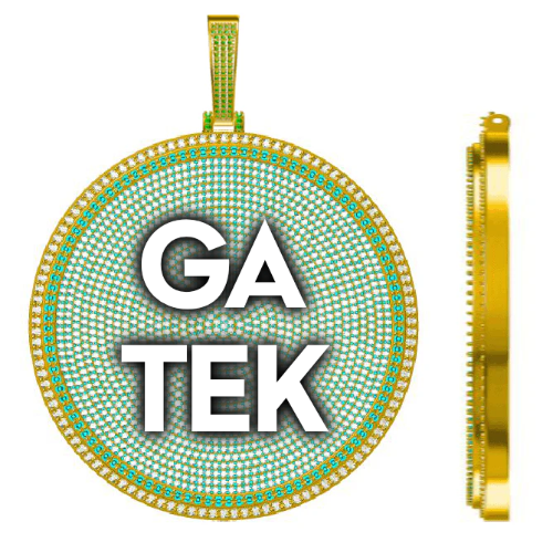 CUSTOM LETTER NECKLACE 3D BIG DISC