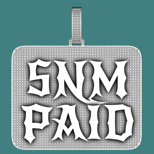 CUSTOM LETTER NECKLACE 3D BIG SQUARE
