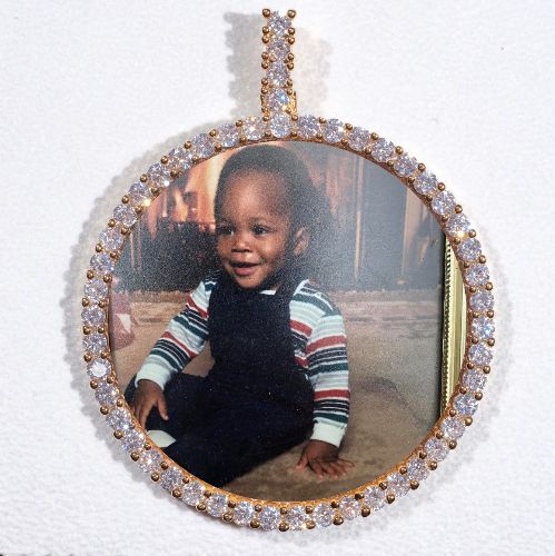 LARGE 3D CIRCLE CUSTOM PICTURE PENDANT