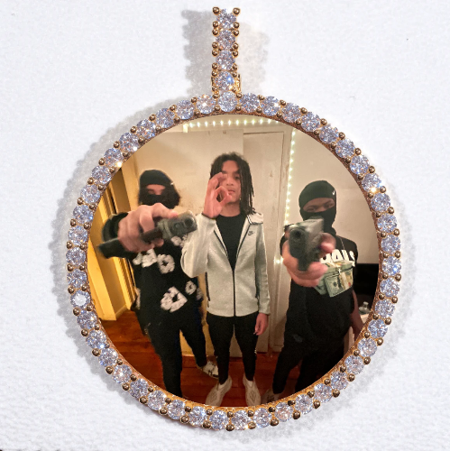 LARGE 3D CIRCLE CUSTOM PICTURE PENDANT