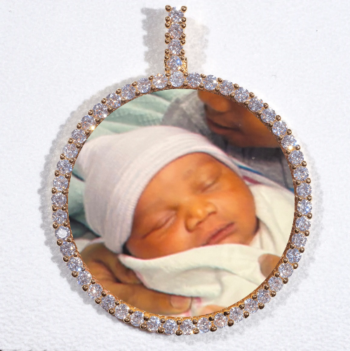 LARGE 3D CIRCLE CUSTOM PICTURE PENDANT