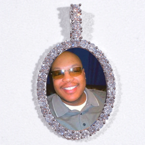 Large 3D Oval Custom Picture Pendant