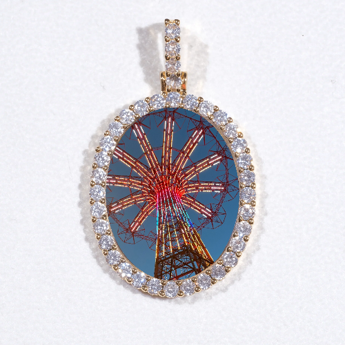 3D Oval Custom Picture Pendant