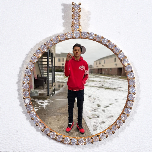 LARGE 3D CIRCLE CUSTOM PICTURE PENDANT