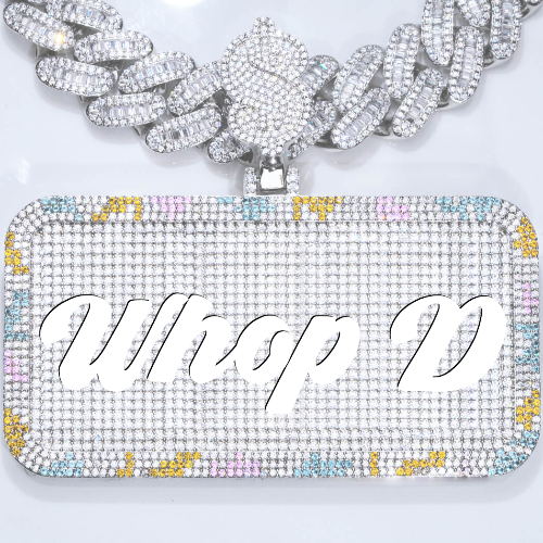 CUSTOM LETTER NECKLACE 3D COLORFUL SQUARE