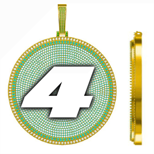 CUSTOM LETTER NECKLACE 3D BIG DISC