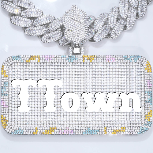 CUSTOM LETTER NECKLACE 3D COLORFUL SQUARE