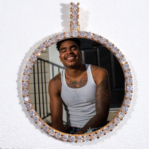 LARGE 3D CIRCLE CUSTOM PICTURE PENDANT