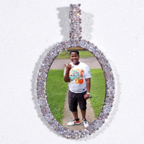 Large 3D Oval Custom Picture Pendant