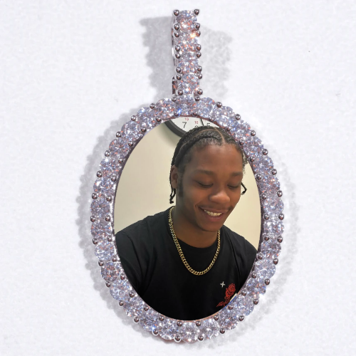 Large 3D Oval Custom Picture Pendant