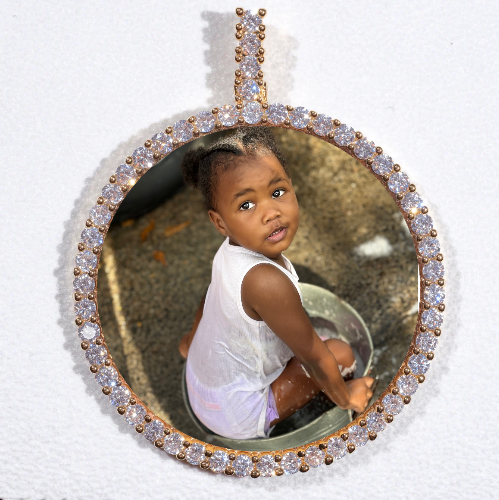 LARGE 3D CIRCLE CUSTOM PICTURE PENDANT