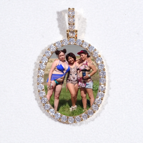 3D Oval Custom Picture Pendant