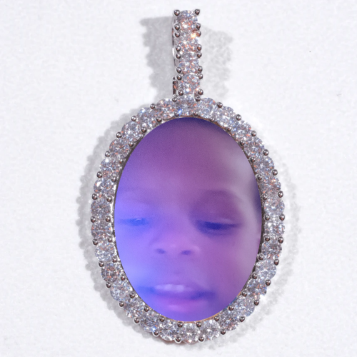 Large 3D Oval Custom Picture Pendant