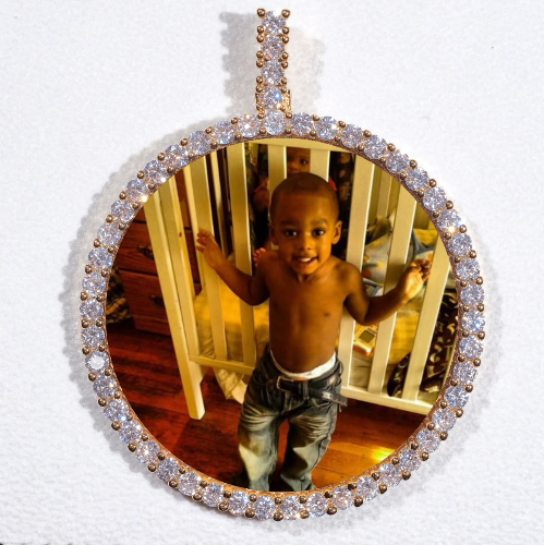 LARGE 3D CIRCLE CUSTOM PICTURE PENDANT