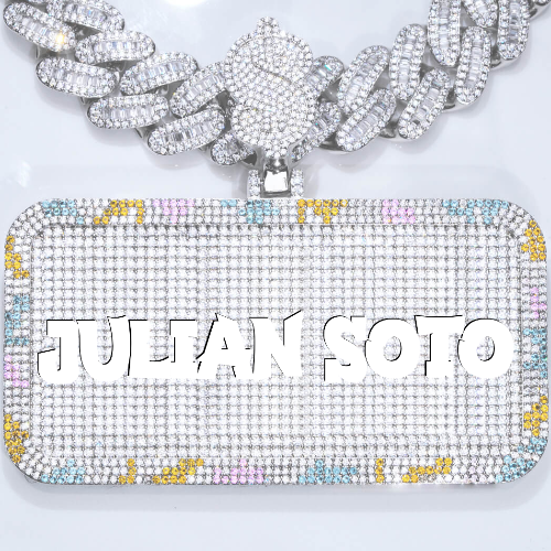CUSTOM LETTER NECKLACE 3D COLORFUL SQUARE