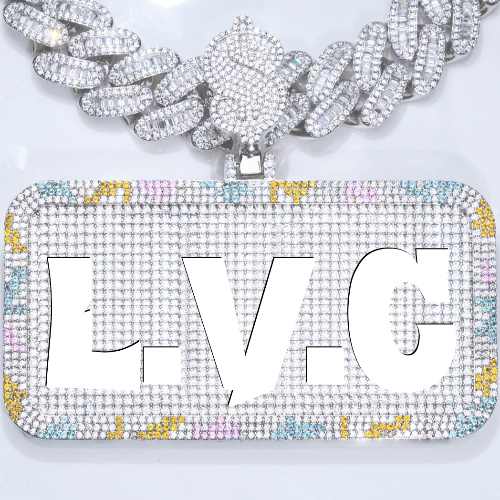 CUSTOM LETTER NECKLACE 3D COLORFUL SQUARE