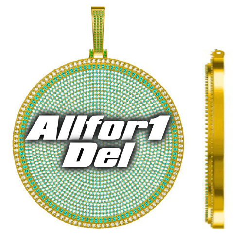 CUSTOM LETTER NECKLACE 3D BIG DISC