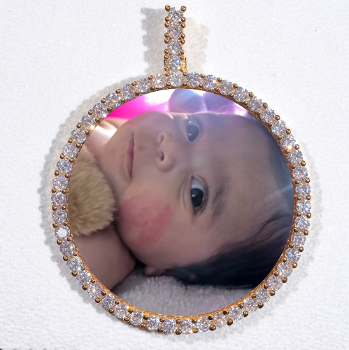 LARGE 3D CIRCLE CUSTOM PICTURE PENDANT