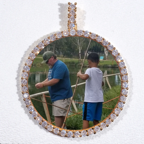 LARGE 3D CIRCLE CUSTOM PICTURE PENDANT
