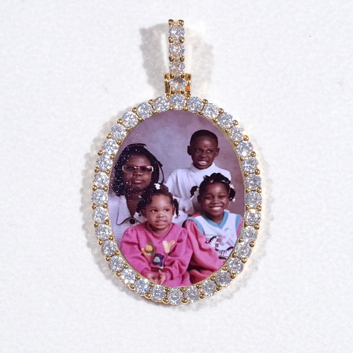 3D Oval Custom Picture Pendant