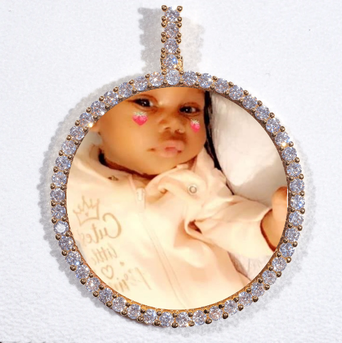 LARGE 3D CIRCLE CUSTOM PICTURE PENDANT