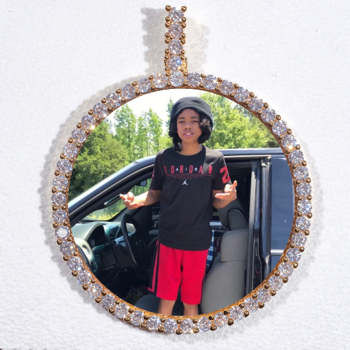 LARGE 3D CIRCLE CUSTOM PICTURE PENDANT