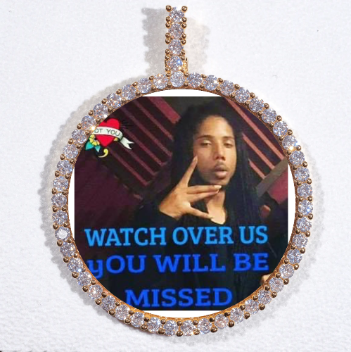 LARGE 3D CIRCLE CUSTOM PICTURE PENDANT