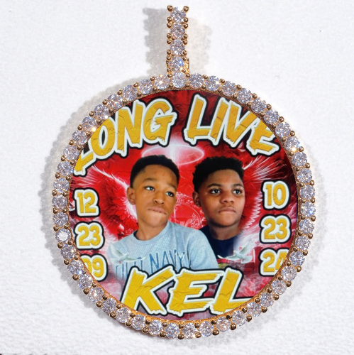 LARGE 3D CIRCLE CUSTOM PICTURE PENDANT