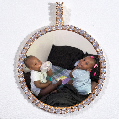 LARGE 3D CIRCLE CUSTOM PICTURE PENDANT