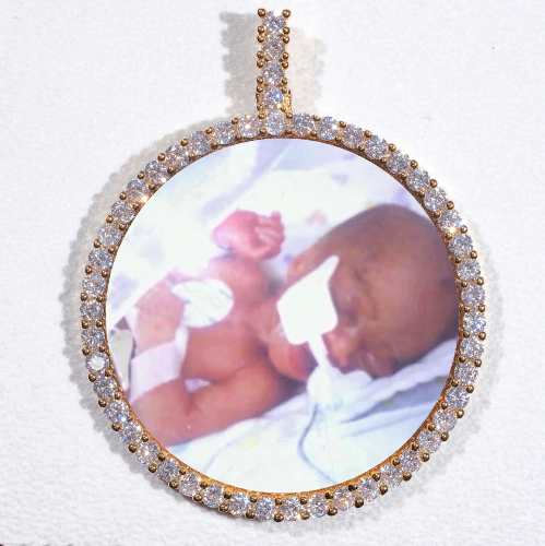 LARGE 3D CIRCLE CUSTOM PICTURE PENDANT