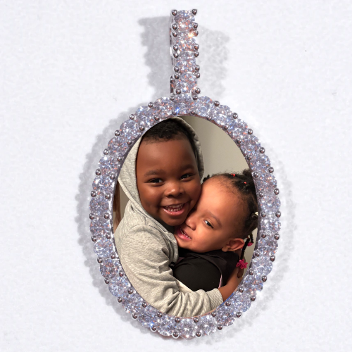 Large 3D Oval Custom Picture Pendant