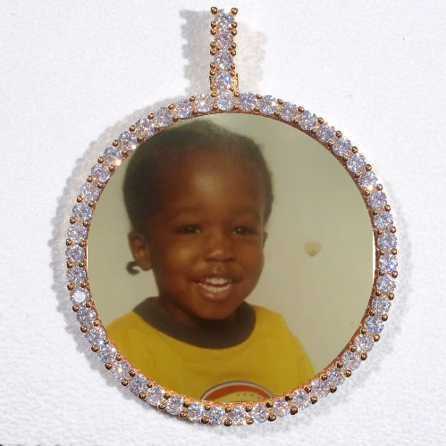 LARGE 3D CIRCLE CUSTOM PICTURE PENDANT