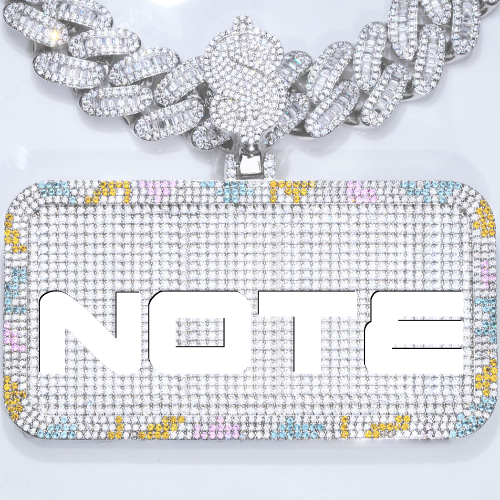 CUSTOM LETTER NECKLACE 3D COLORFUL SQUARE