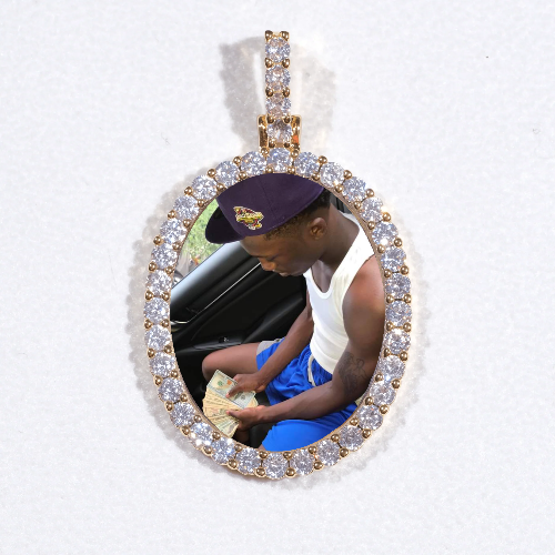 3D Oval Custom Picture Pendant