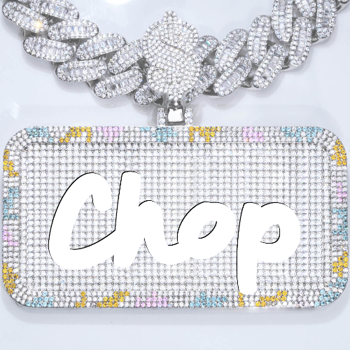 CUSTOM LETTER NECKLACE 3D COLORFUL SQUARE