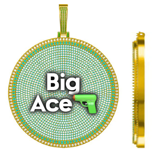 CUSTOM LETTER NECKLACE 3D BIG DISC