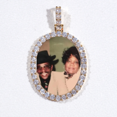3D Oval Custom Picture Pendant
