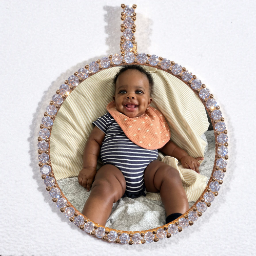 LARGE 3D CIRCLE CUSTOM PICTURE PENDANT