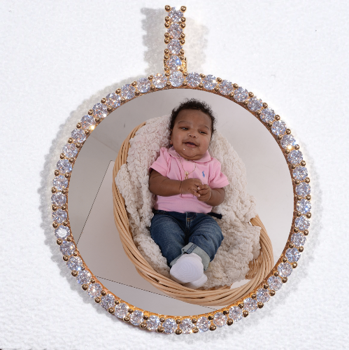 LARGE 3D CIRCLE CUSTOM PICTURE PENDANT