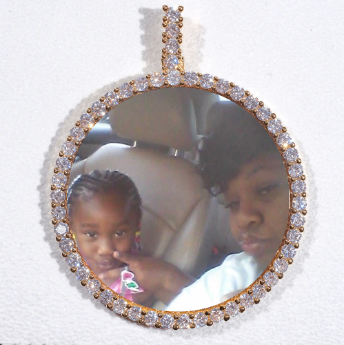 LARGE 3D CIRCLE CUSTOM PICTURE PENDANT