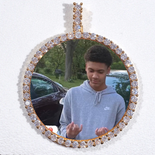 LARGE 3D CIRCLE CUSTOM PICTURE PENDANT