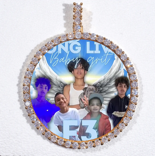 LARGE 3D CIRCLE CUSTOM PICTURE PENDANT